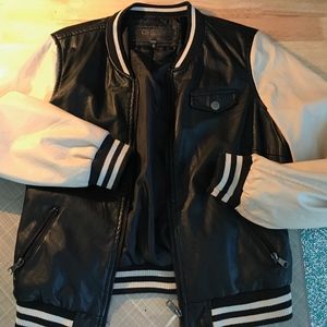 leather bomber jacket